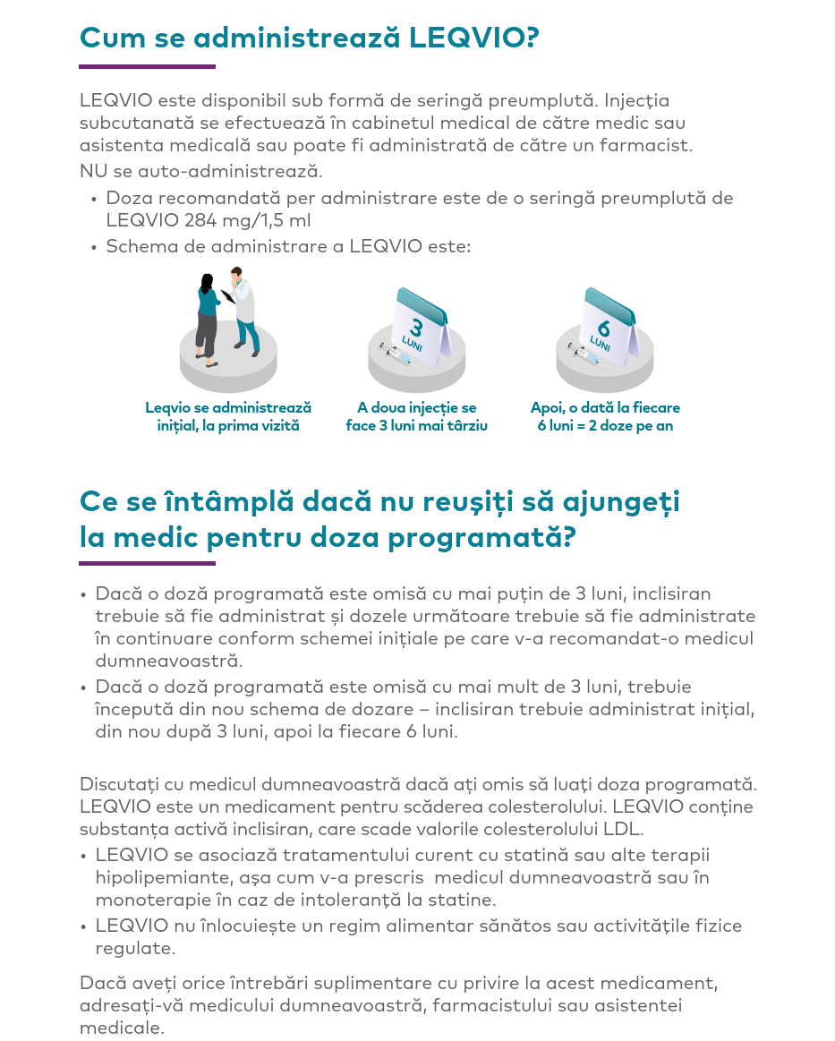 INITIEREA SI CONTINUAREA TRATAMENTULUI CU LEQVIO®